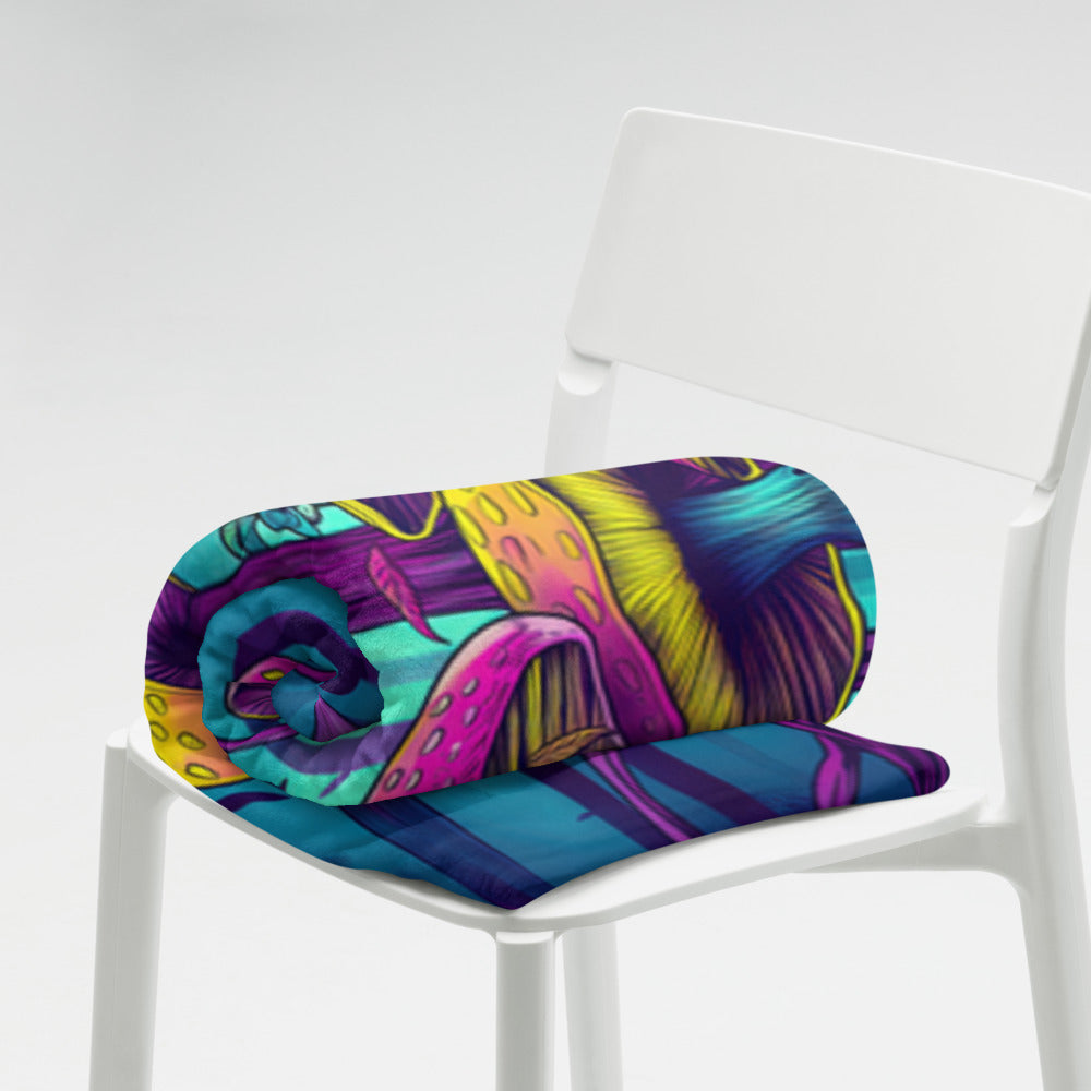 "Mushroom Forest" THROW BLANKET, 60″×80″, Lifestyle