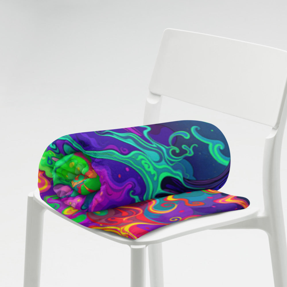 "Mush Tree So Color" THROW BLANKET, 60″×80″, Lifestyle