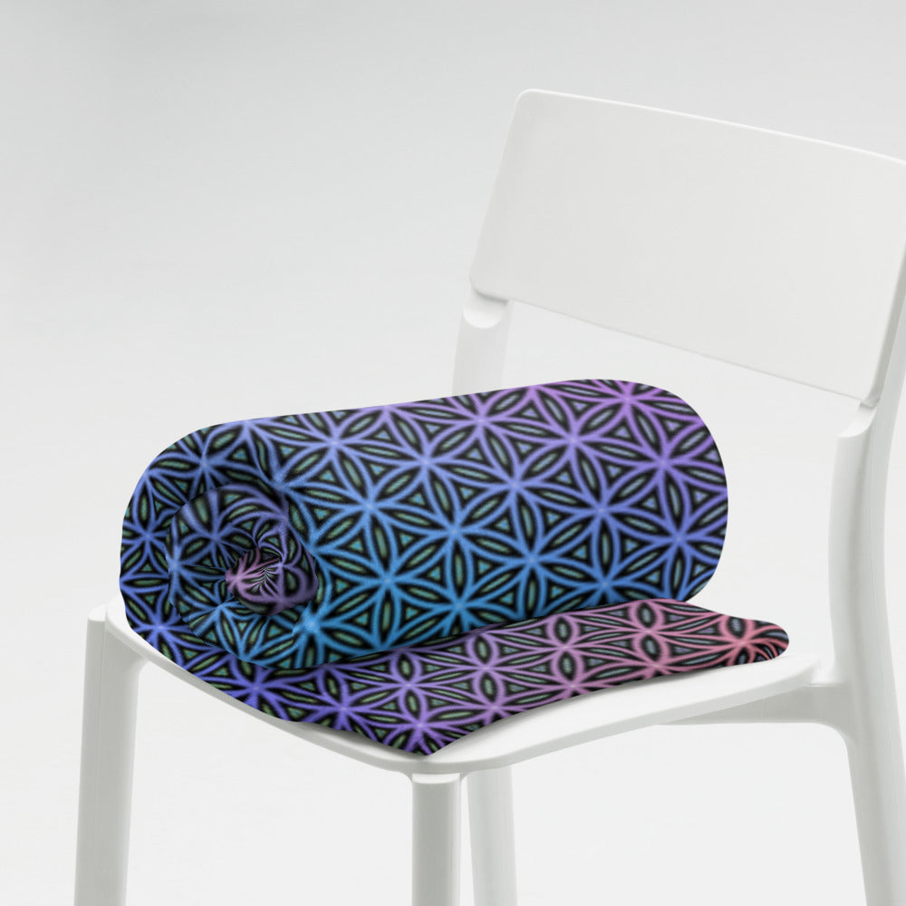 "Rainbow Flower of Life Pattern" THROW BLANKET, 60″×80″, Lifestyle