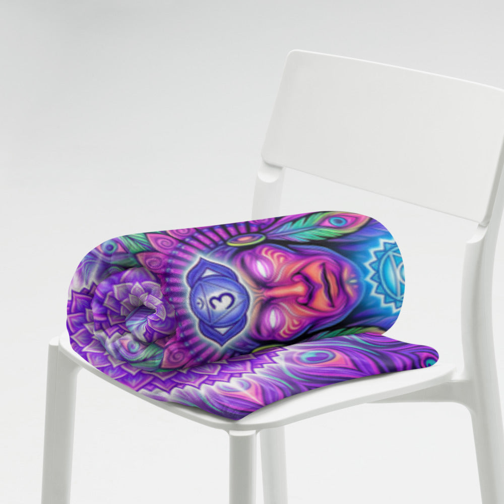 "Shamanic Emanation" THROW BLANKET, 60″×80″, Lifestyle