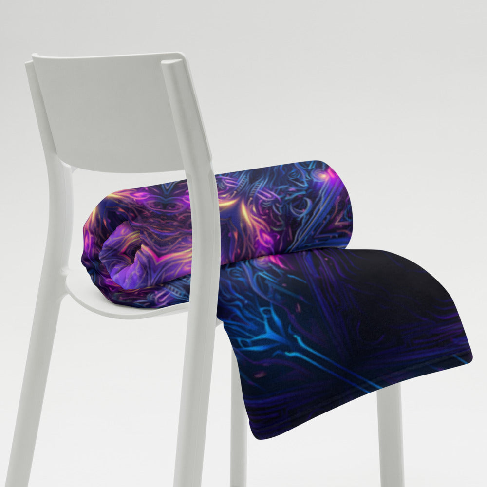 "Twilight Glow Mandala" THROW BLANKET, 60″×80″, Lifestyle 2