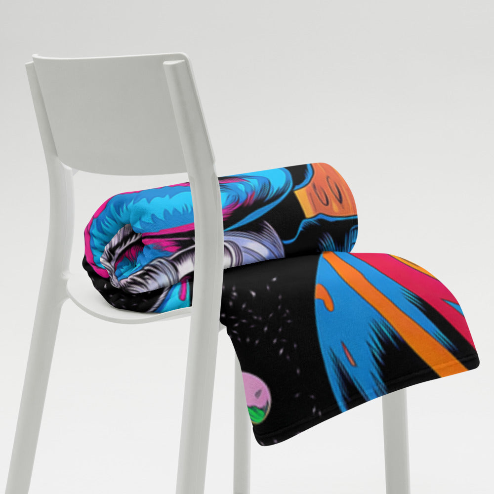 "Space-Rex" THROW BLANKET, 60″×80″, Lifestyle 2