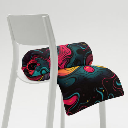 "Neon Oil" THROW BLANKET, 60″×80″, Lifestyle 2