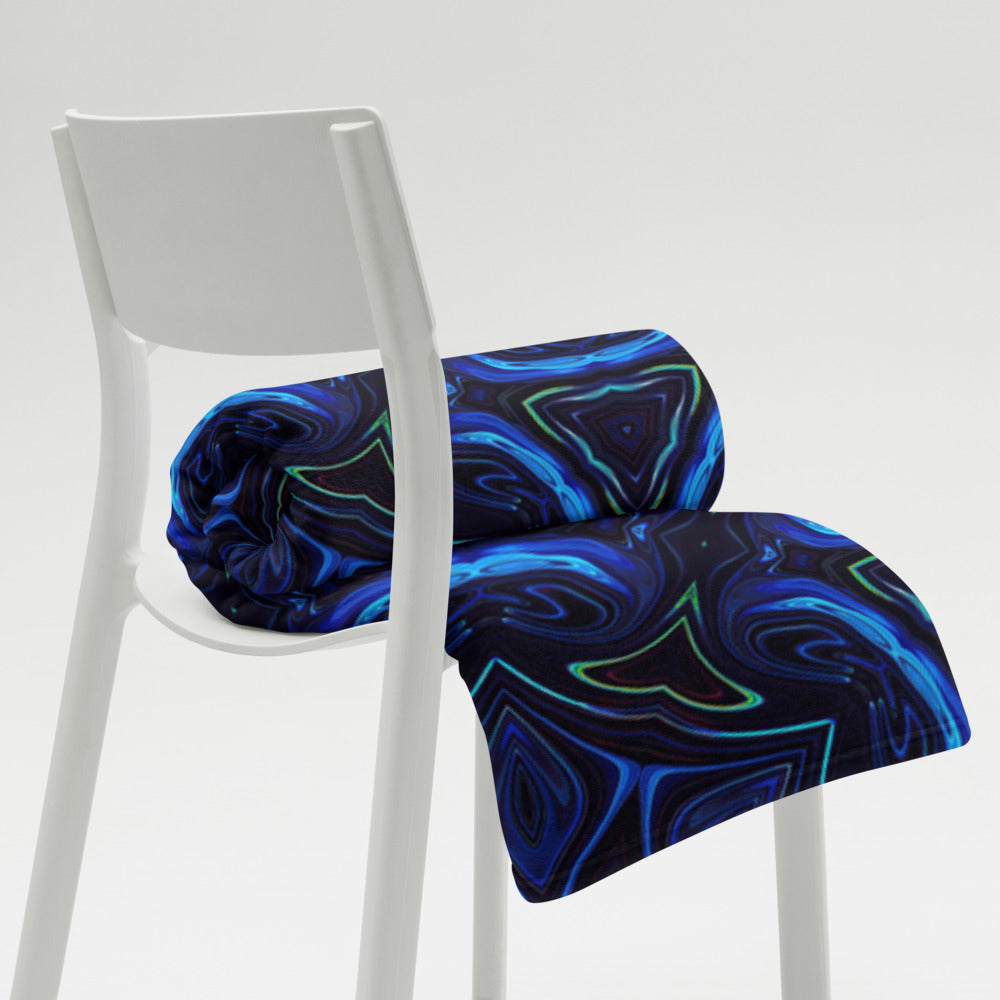 "Liquid Night" THROW BLANKET, 60″×80″, Lifestyle 2