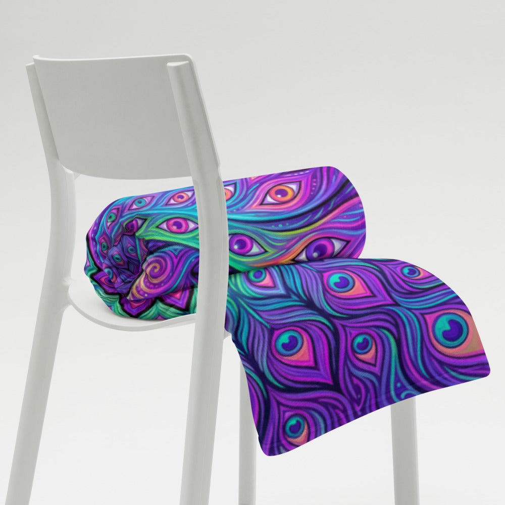 "Shamanic Emanation" THROW BLANKET, 60″×80″, Lifestyle 2