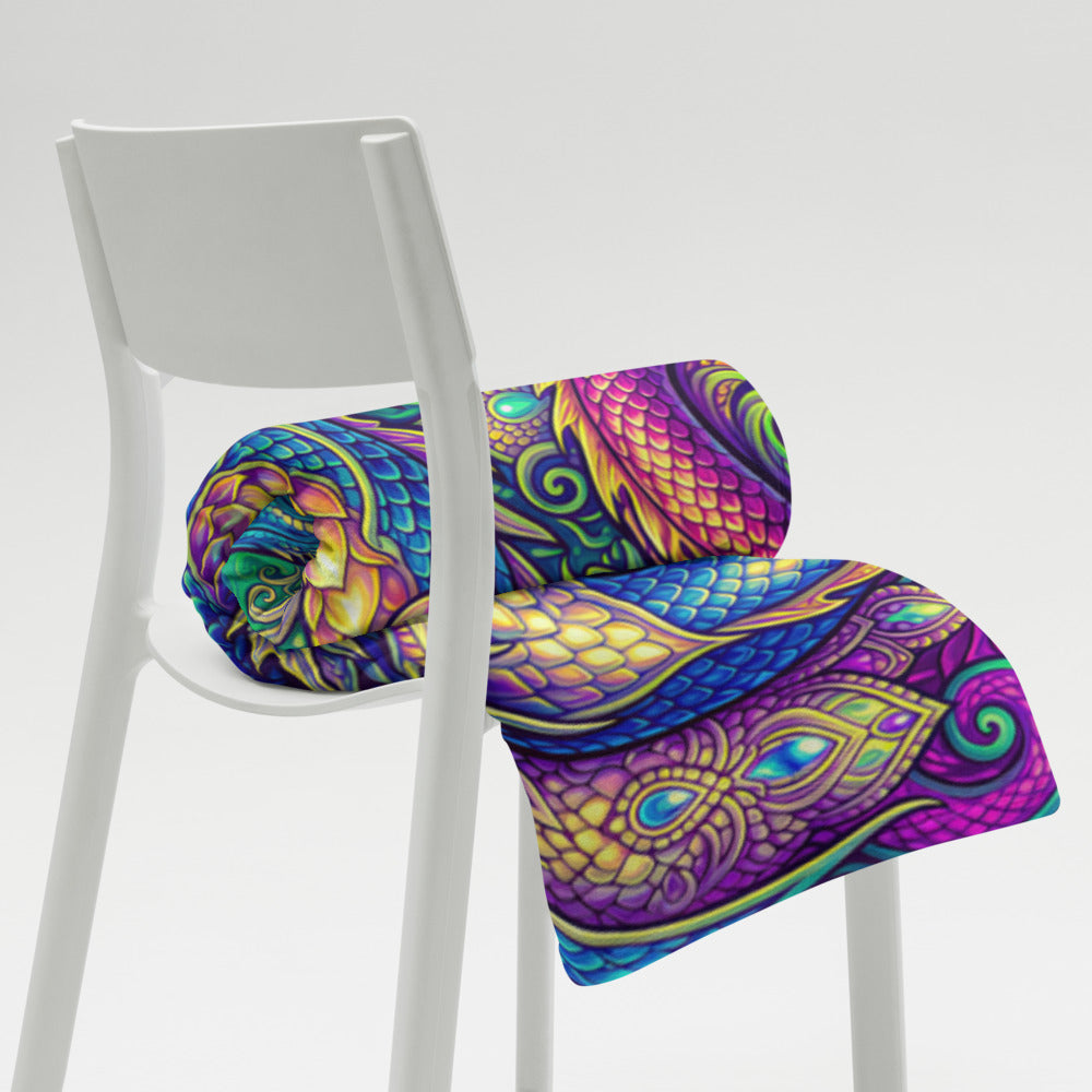 "LovDragons" THROW BLANKET, 60″×80″, Lifestyle 2