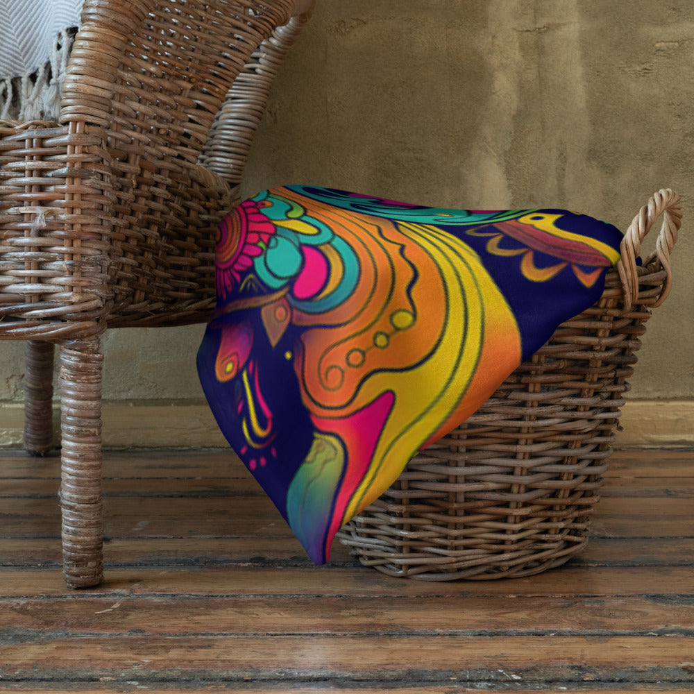 "Totem" THROW BLANKET, 60″×80″, Lifestyle
