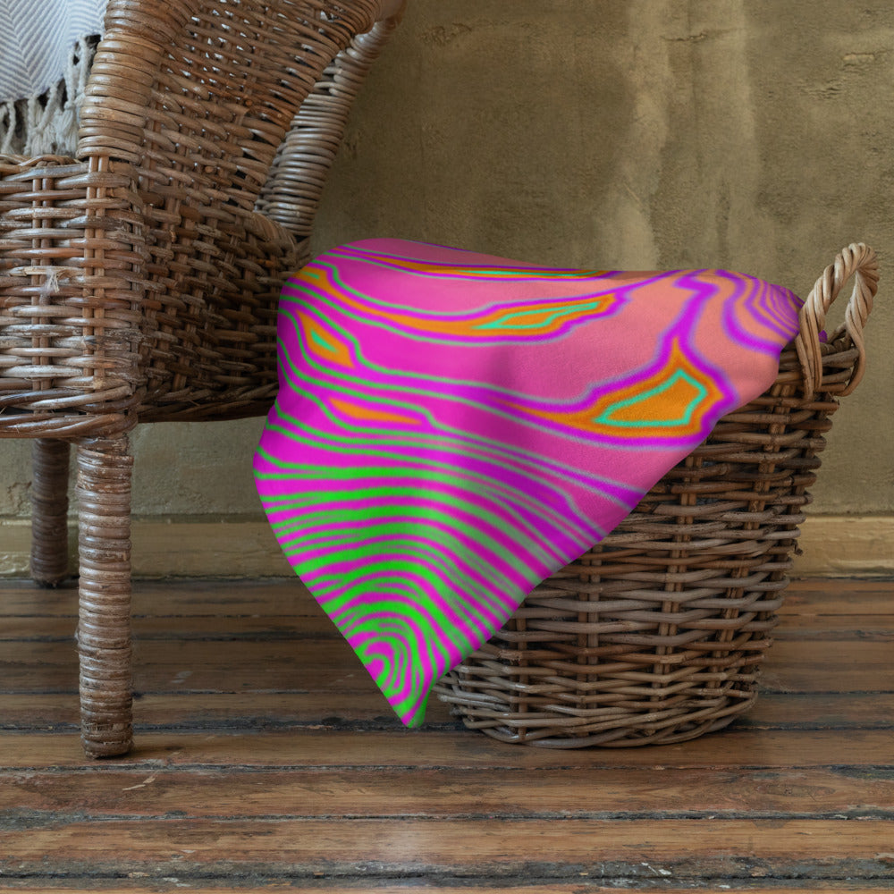 "Neon King" THROW BLANKET, 60″×80″, Lifestyle