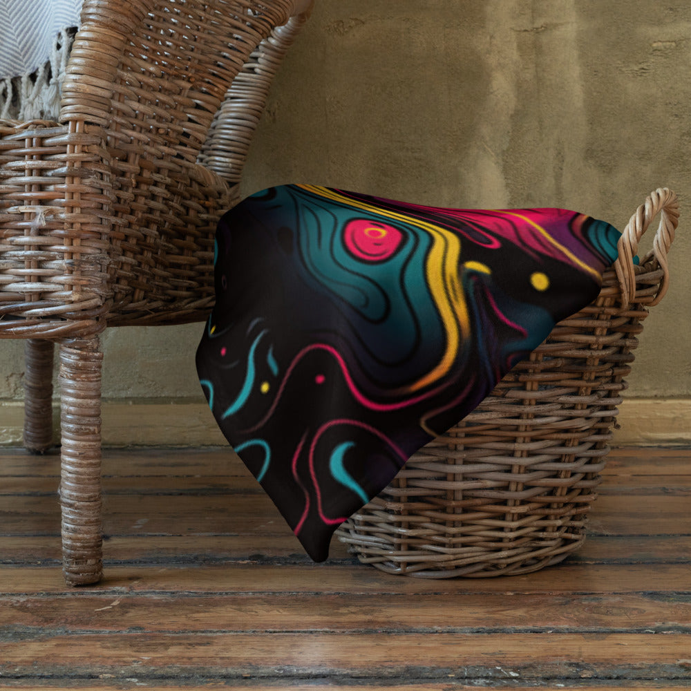 "Neon Oil" THROW BLANKET, 60″×80″, Lifestyle