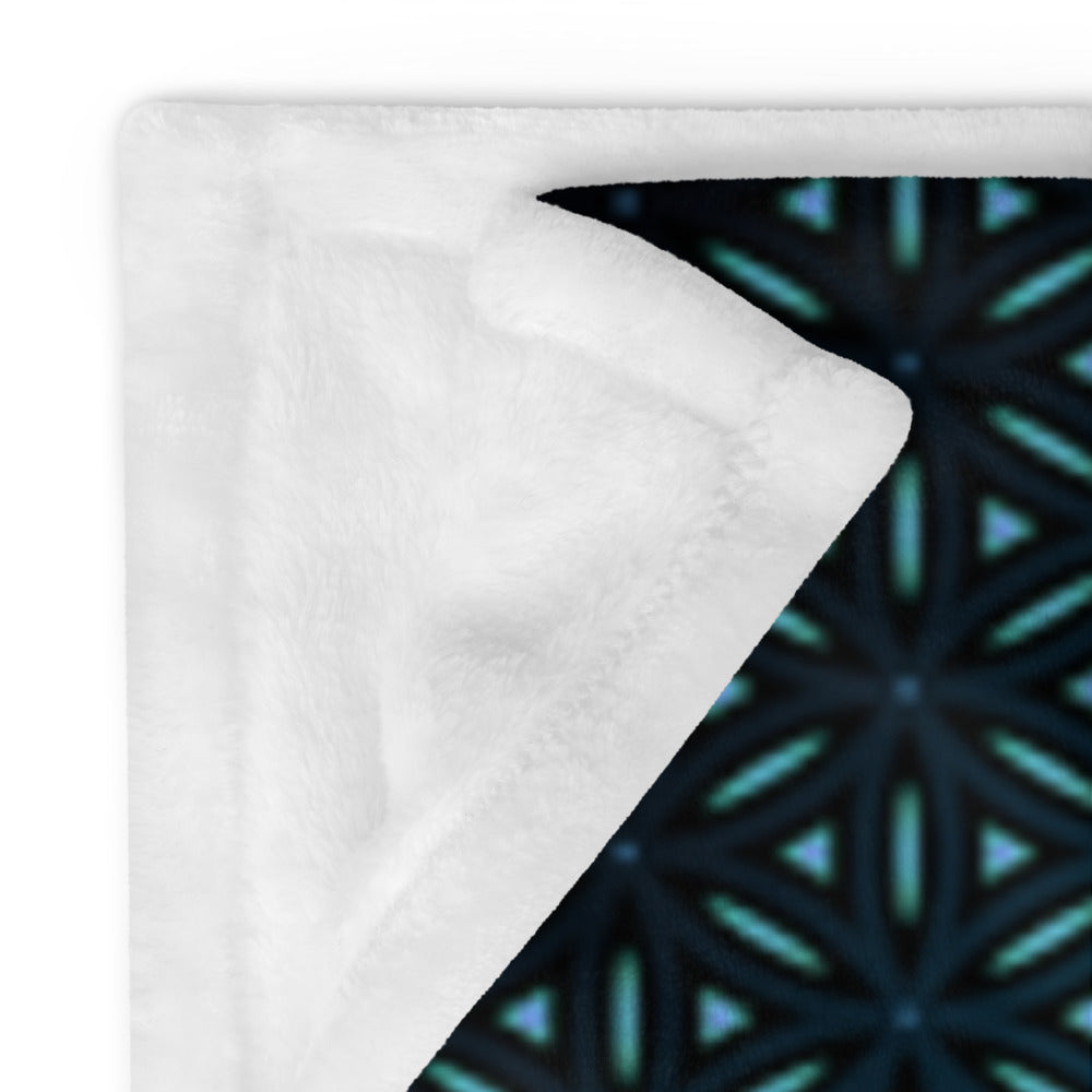 "Blue Flower of Life Pattern" THROW BLANKET, 60″×80″, Product details