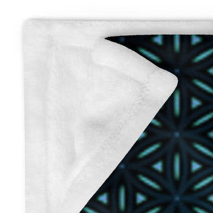 "Blue Flower of Life Pattern" THROW BLANKET, 60″×80″, Product details