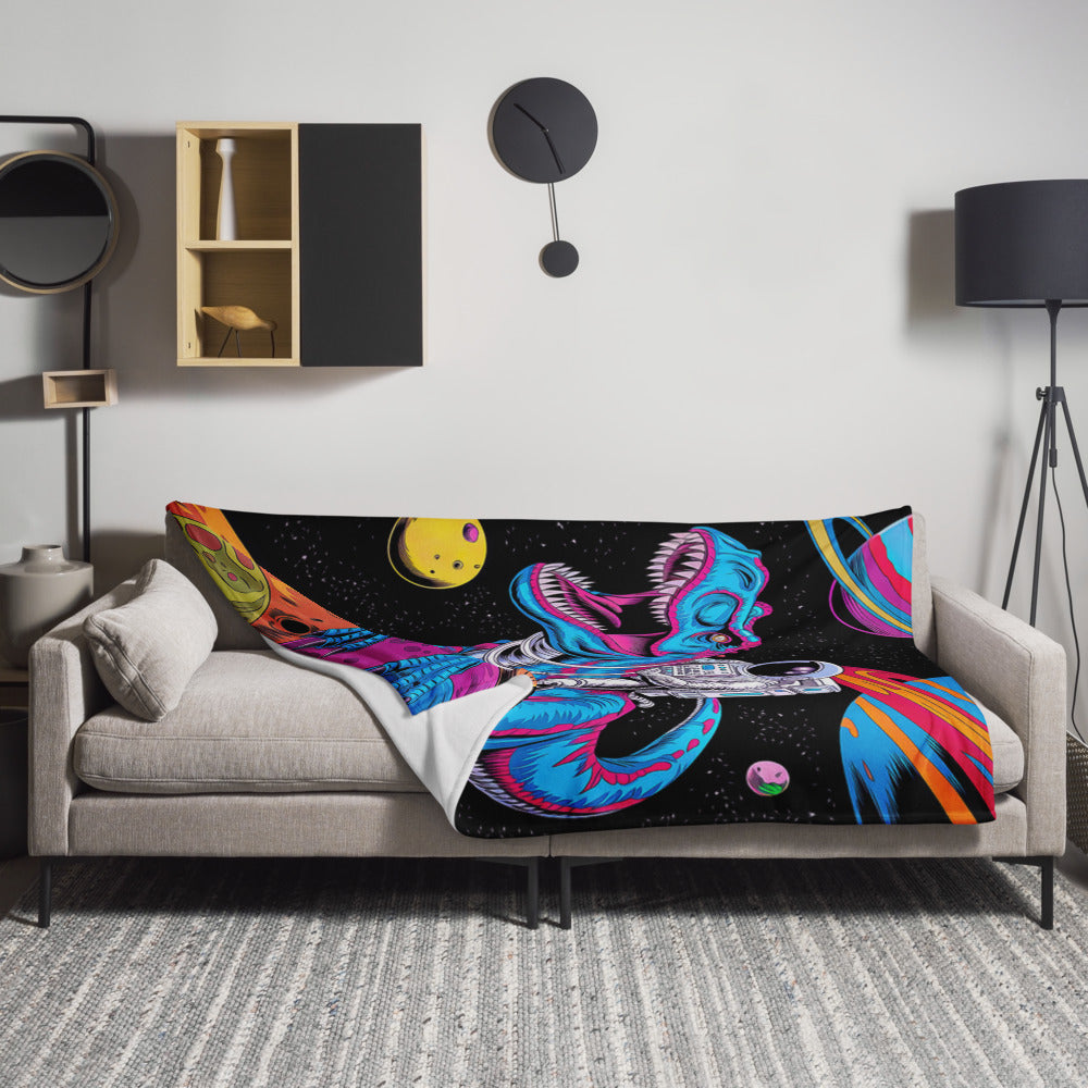 "Space-Rex" THROW BLANKET, 60″×80″, Lifestyle