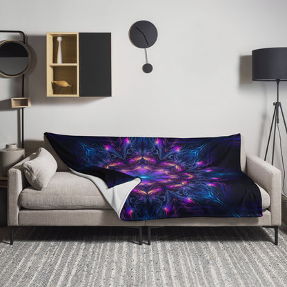 "Twilight Glow Mandala" THROW BLANKET, 60″×80″, Lifestyle