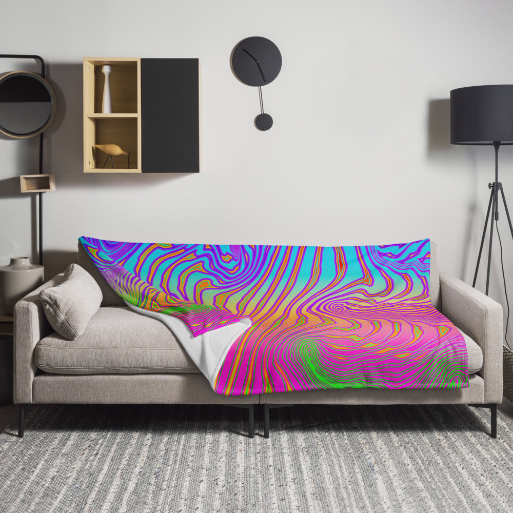 "Neon King" THROW BLANKET, 60″×80″, Lifestyle