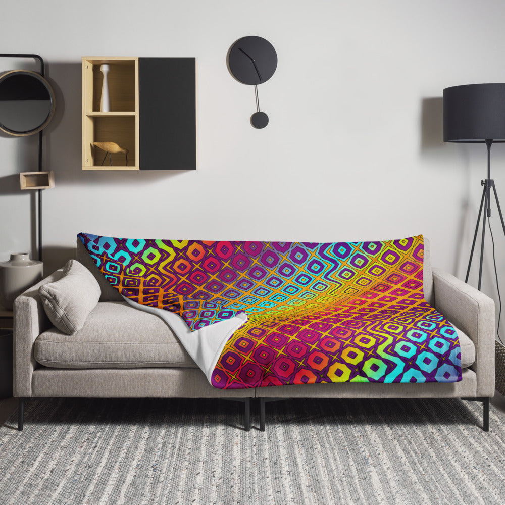 "Peacocking" THROW BLANKET, 60″×80″, Lifestyle