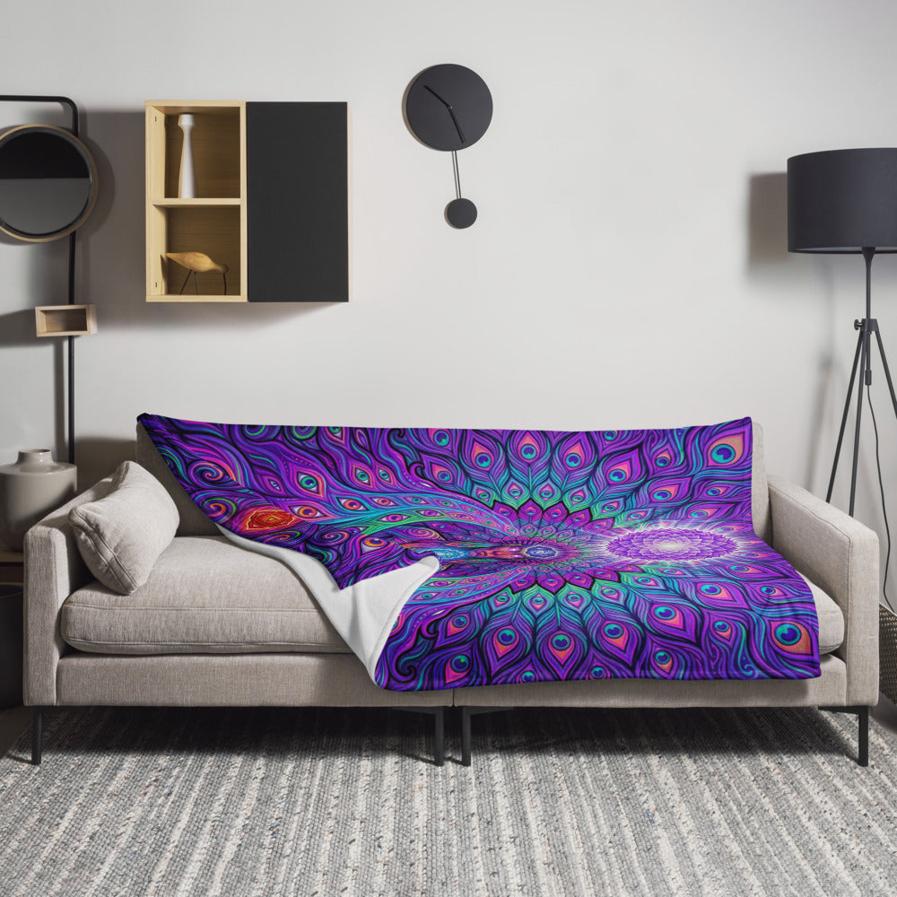 "Shamanic Emanation" THROW BLANKET, 60″×80″, Lifestyle