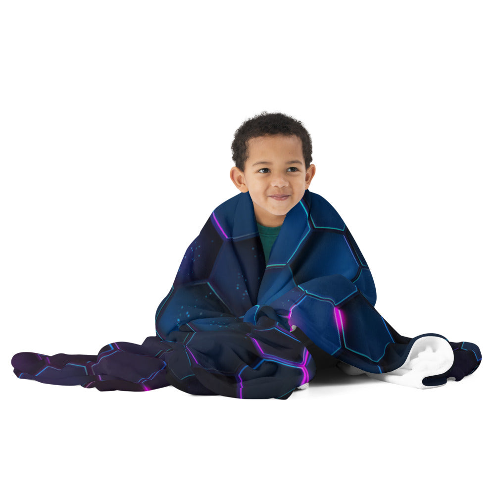 "Dark Honeycomb" THROW BLANKET, 60″×80″, Front