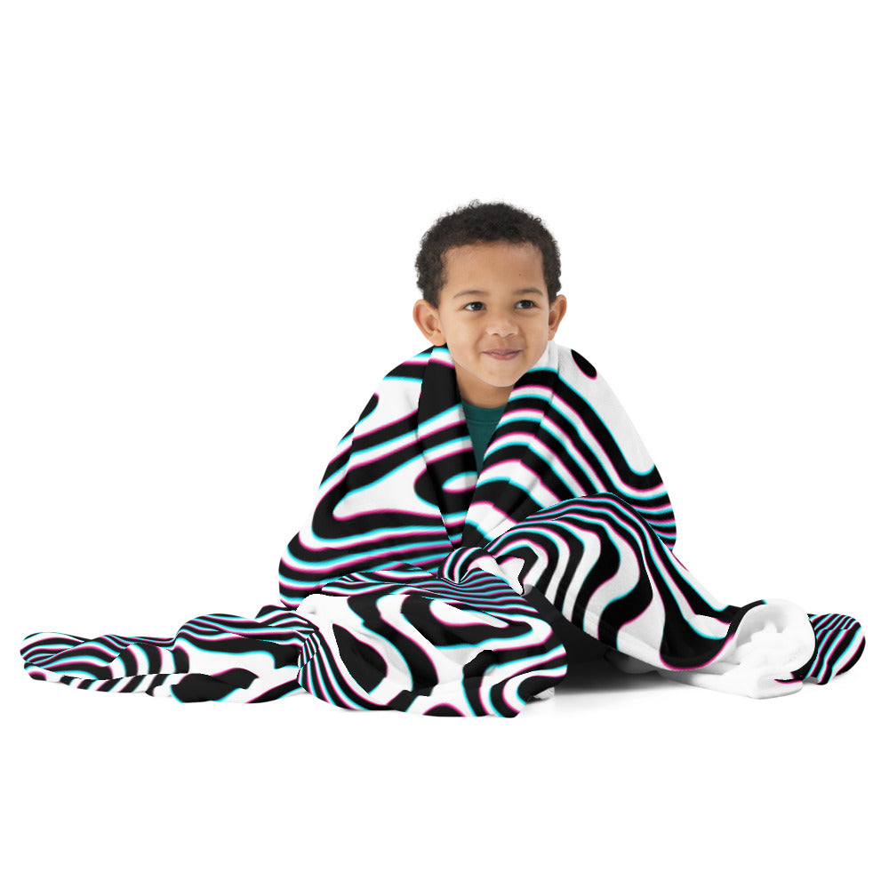 "Wild Cat (White)" THROW BLANKET, 60″×80″, Front