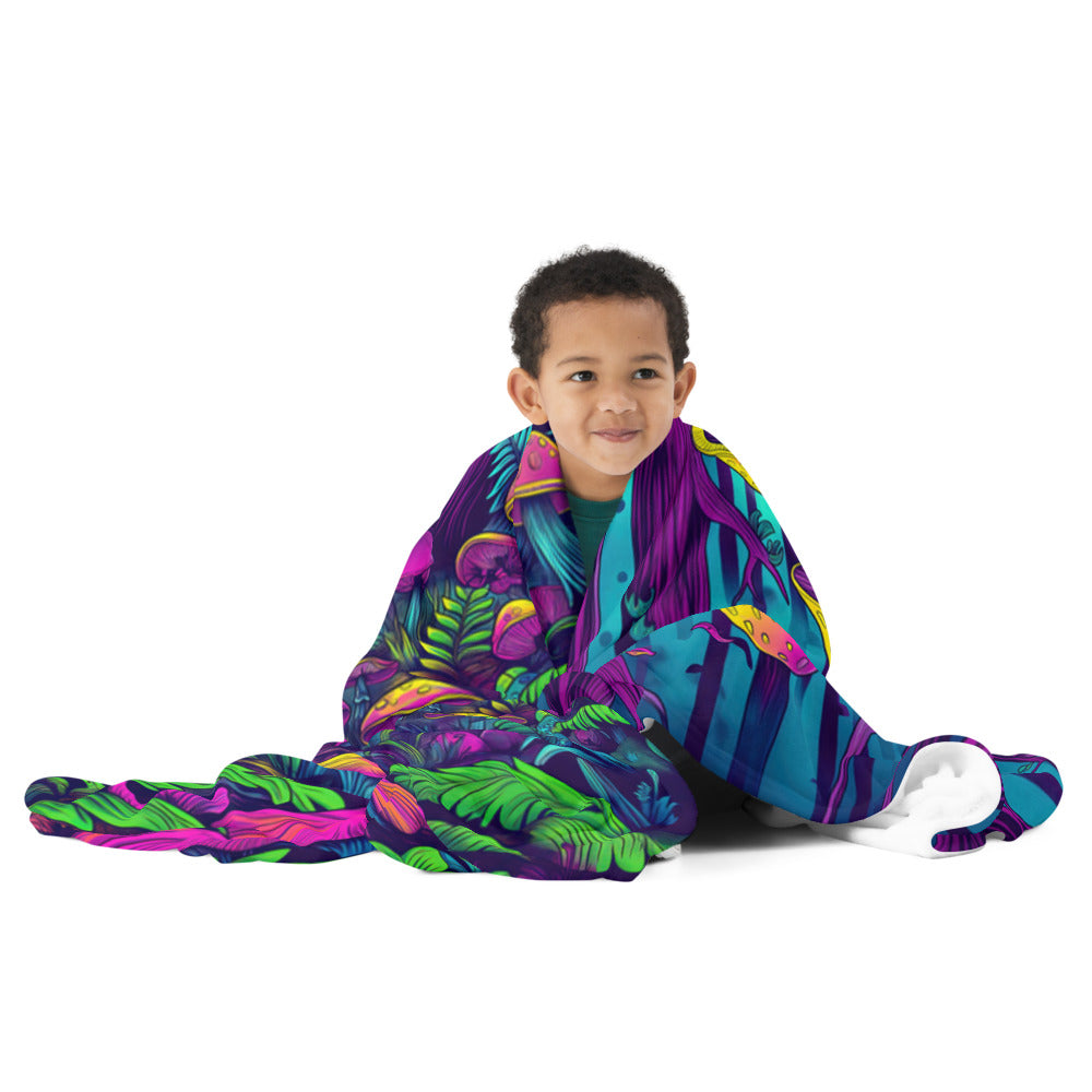 "Mushroom Forest" THROW BLANKET, 60″×80″, Front