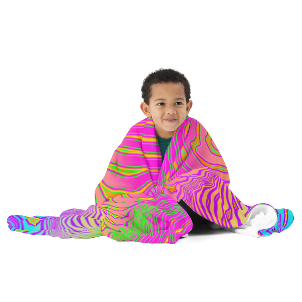 "Neon King" THROW BLANKET, 60″×80″, Front