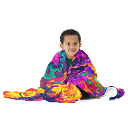 "Mush Tree So Color" THROW BLANKET, 60″×80″, Front