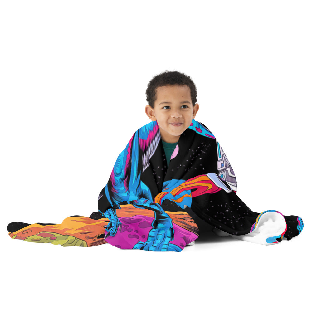 "Space-Rex" THROW BLANKET, 60″×80″, Front