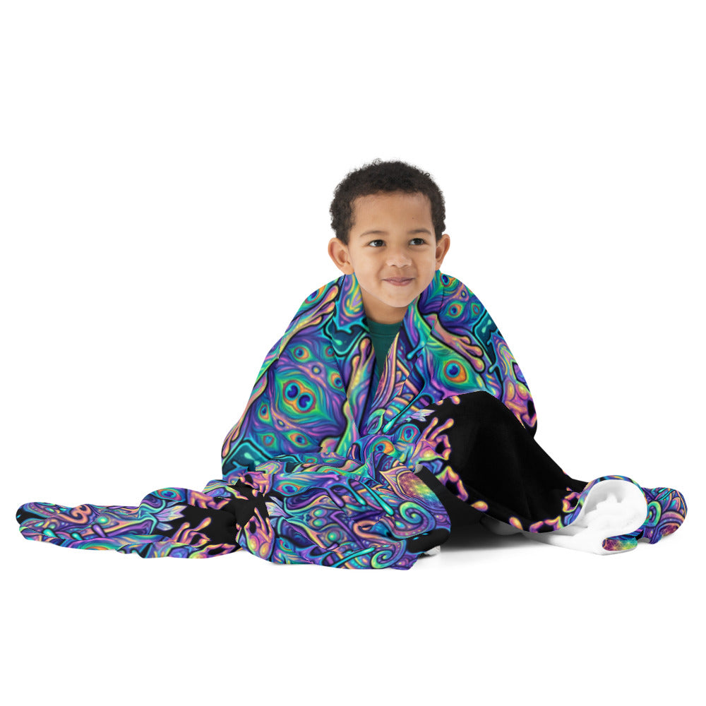 "Higher Pondciousness Mandala" THROW BLANKET, 60″×80″, Front