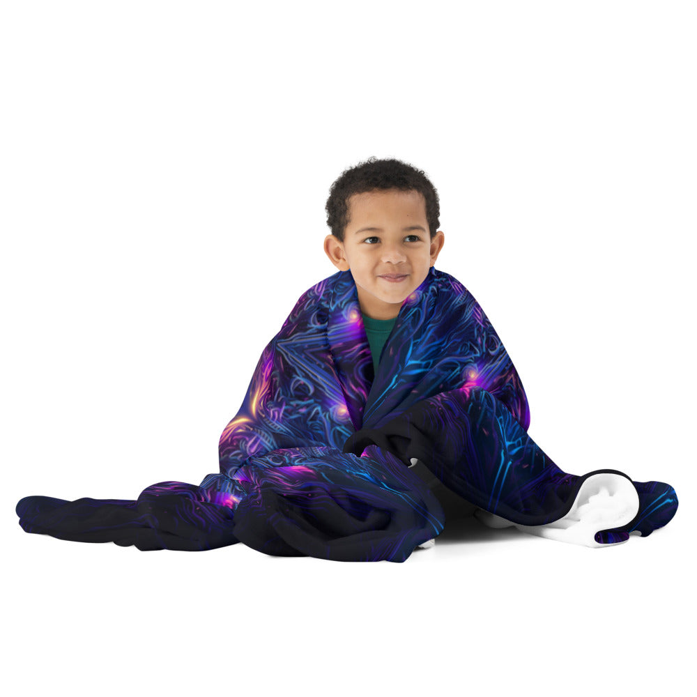 "Twilight Glow Mandala" THROW BLANKET, 60″×80″, Front