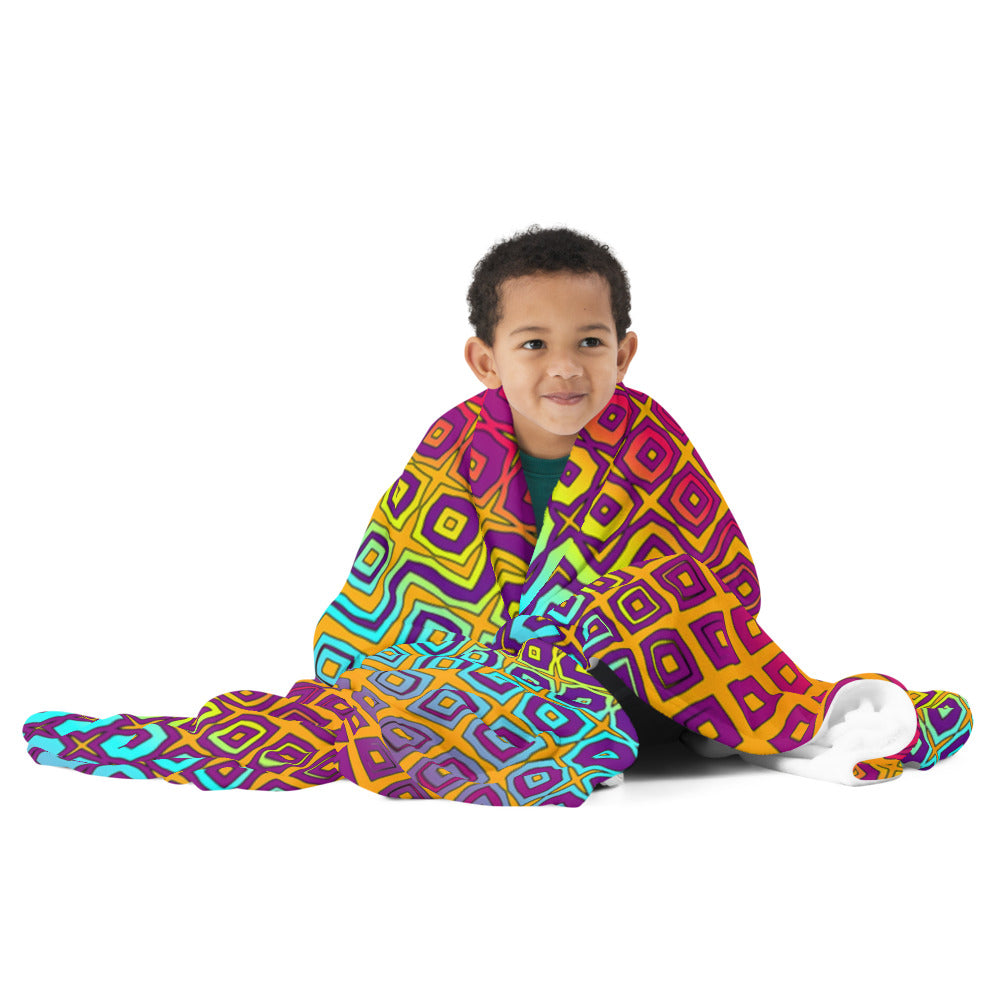 "Peacocking" THROW BLANKET, 60″×80″, Front