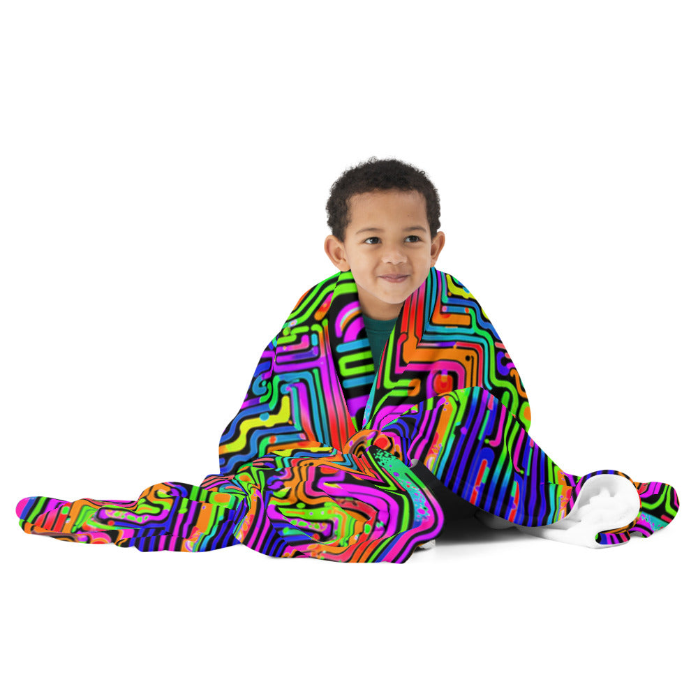 "Borg Rave" THROW BLANKET, 60″×80″, Front