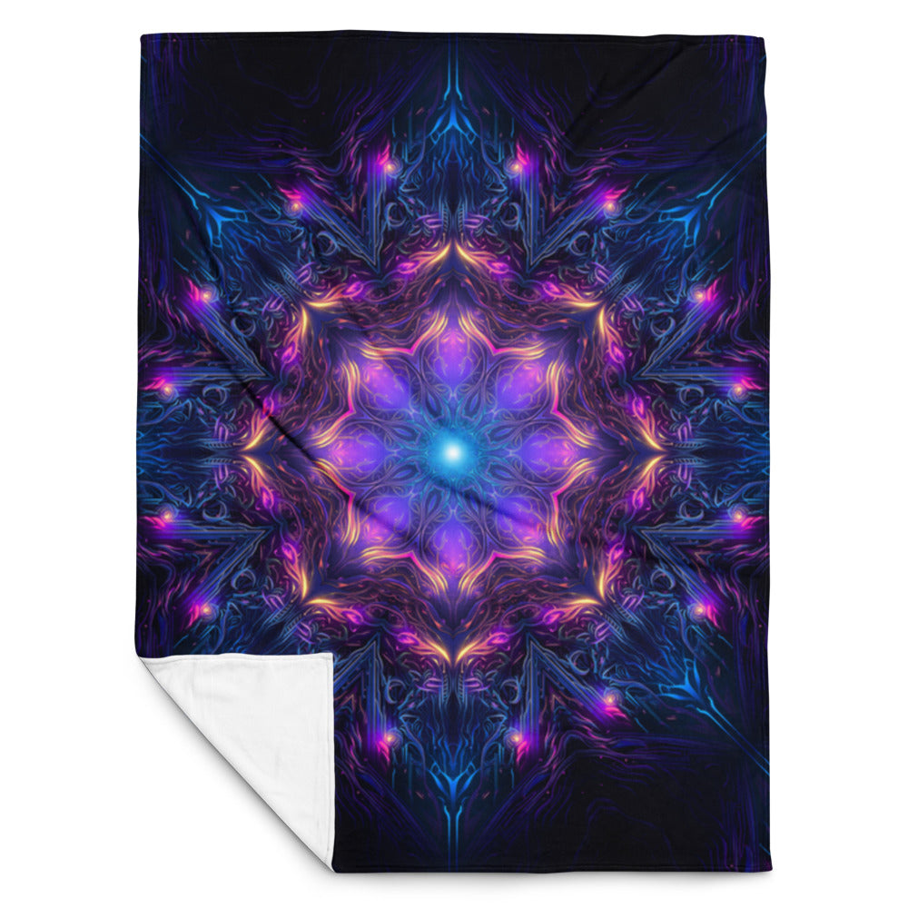 "Twilight Glow Mandala" THROW BLANKET, 60″×80″, Front