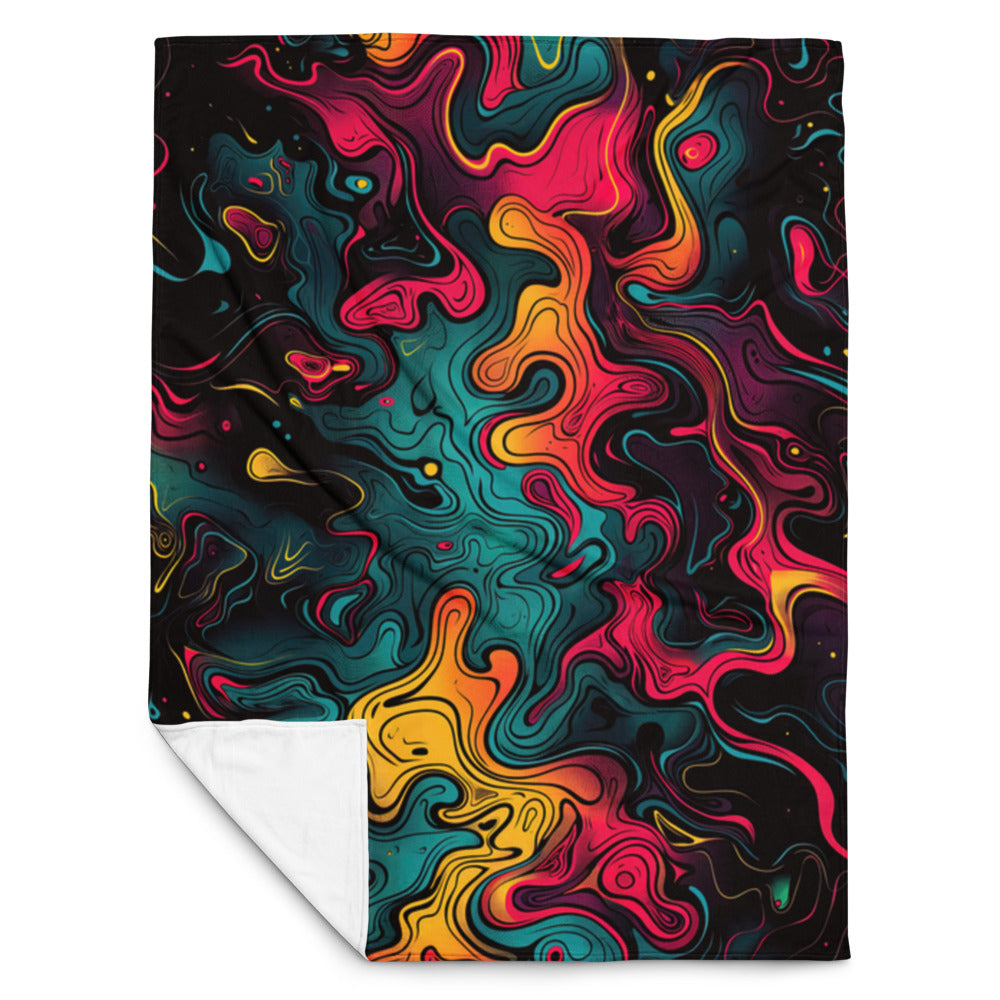 "Neon Oil" THROW BLANKET, 60″×80″, Front