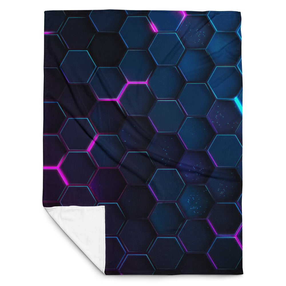 "Dark Honeycomb" THROW BLANKET, 60″×80″, Front