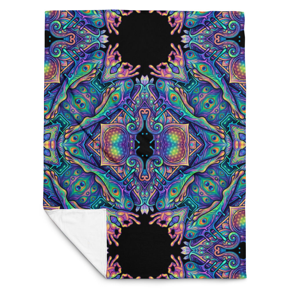 "Higher Pondciousness Mandala" THROW BLANKET, 60″×80″, Front