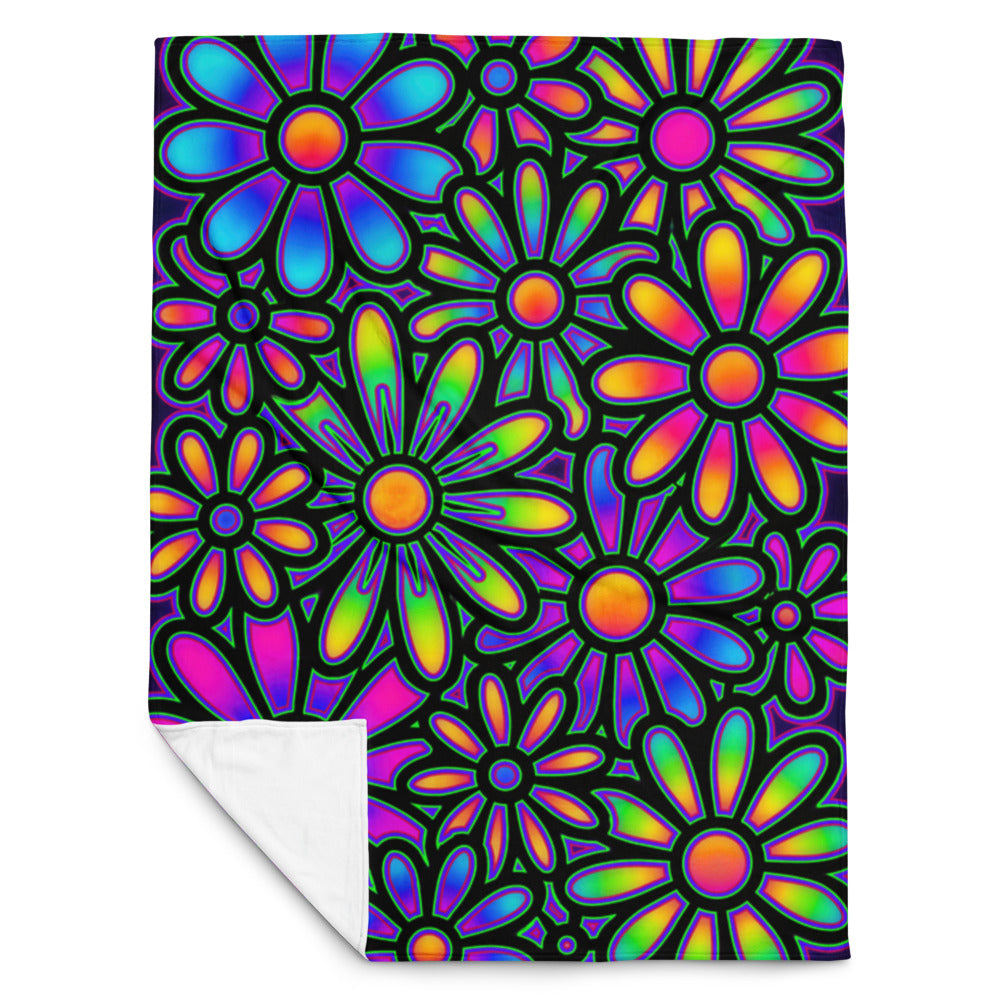 "Mystic Floral Collage" THROW BLANKET, 60″×80″, Front