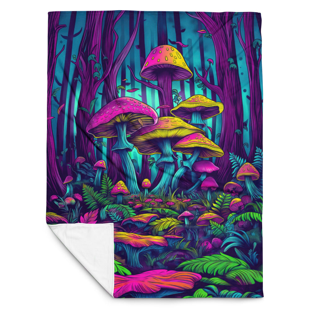 "Mushroom Forest" THROW BLANKET, 60″×80″, Front