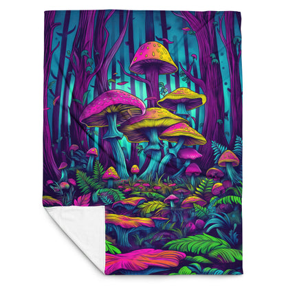 "Mushroom Forest" THROW BLANKET, 60″×80″, Front