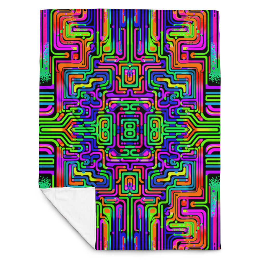 "Borg Rave" THROW BLANKET, 60″×80″, Front