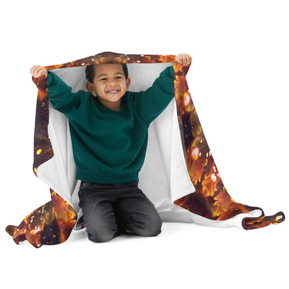 "Autumn Bloom" throw blanket flat lay showing the floral mandala print in full.