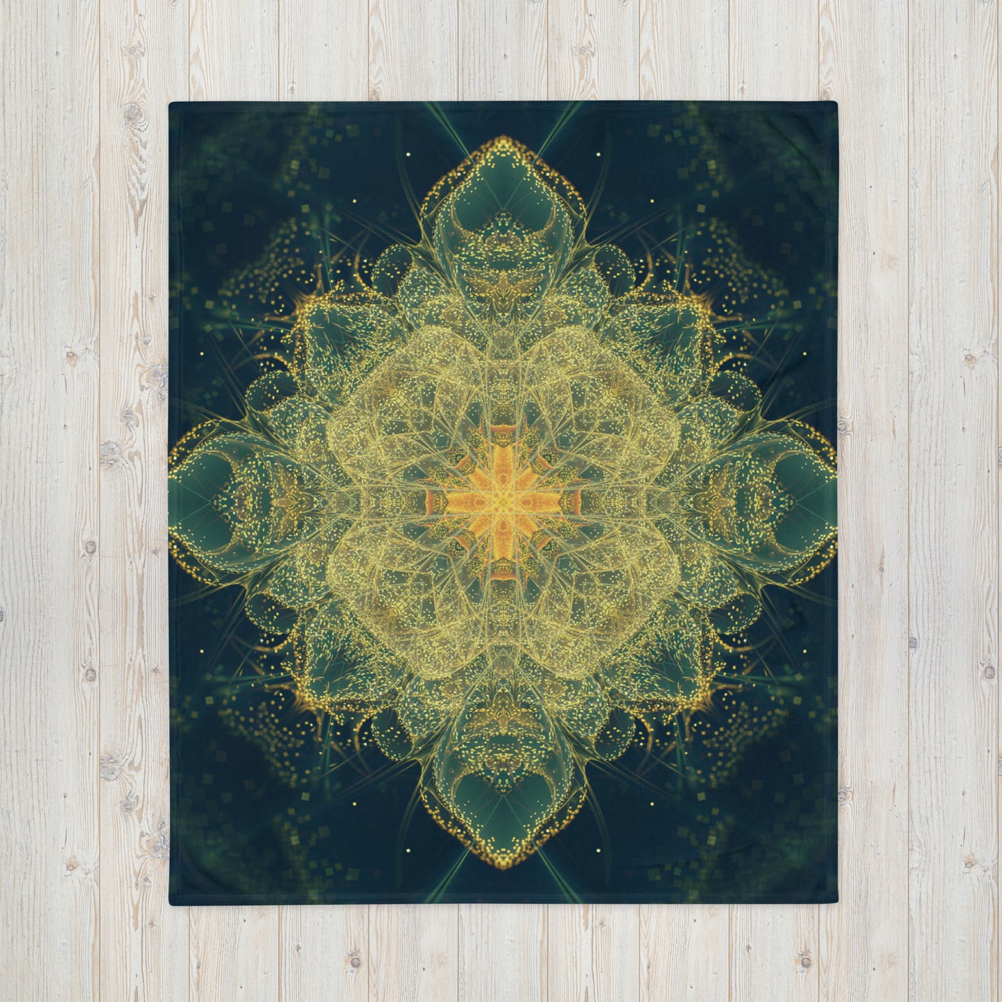 "Happy Thoughts" - Fractal Mandal THROW BLANKET