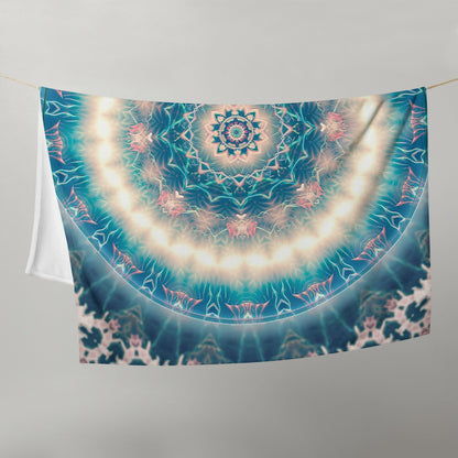 Another flat front view of the "Triple Goddess" throw blanket