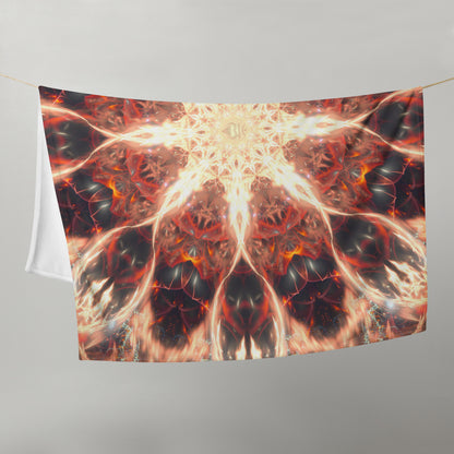 Muladhara root chakra mandala throw blanket displayed flat against a plain background showing the centered mandala artwork.