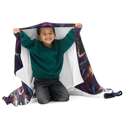 Full front view of the folded Dragon Heart mandala throw blanket displaying the design.