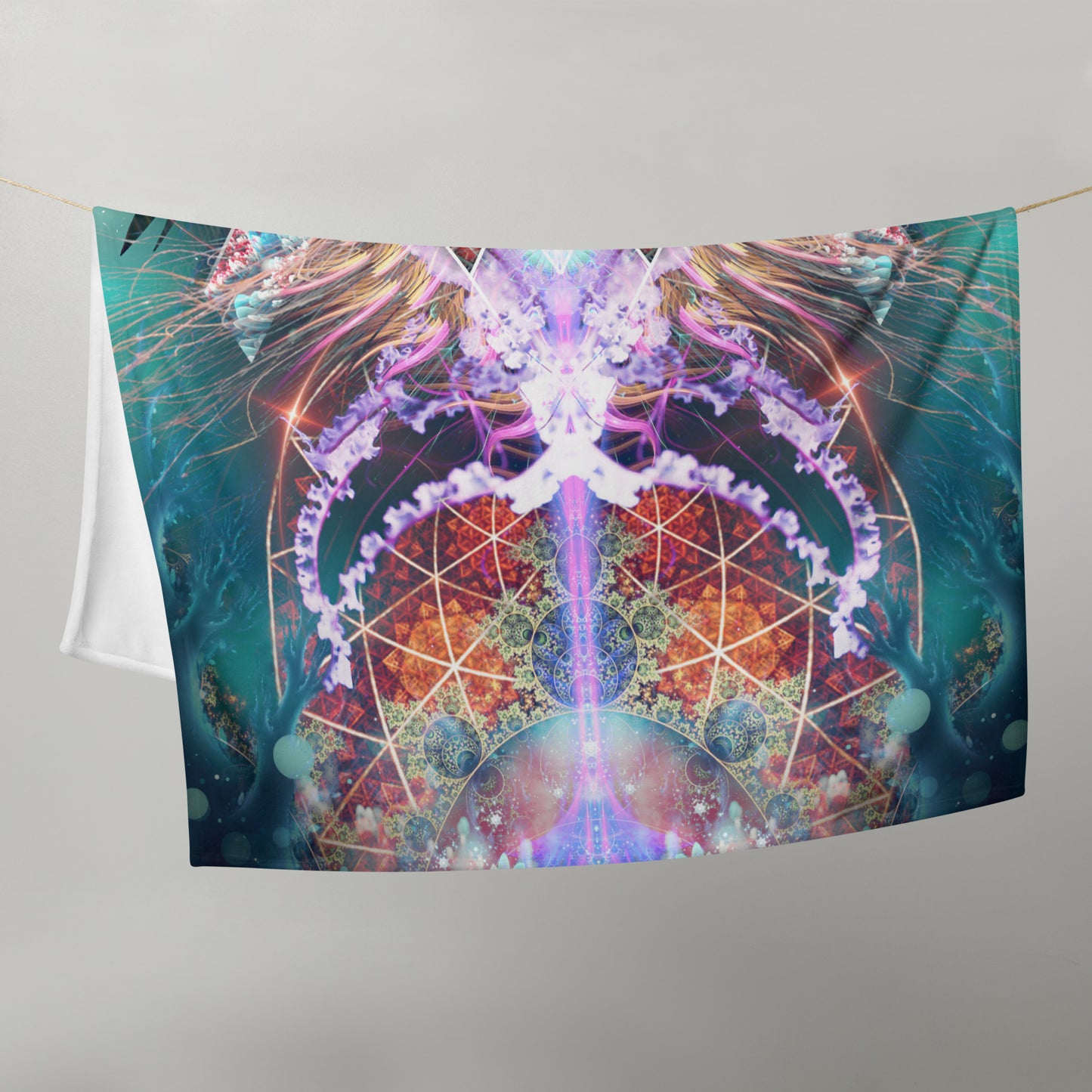 "Primordial Soup" - Psychedelic Jellyfish THROW BLANKET