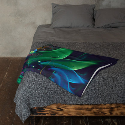 The "Awakened" throw blanket styled on a couch in a living room