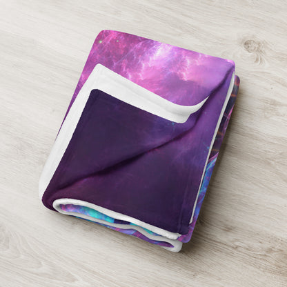 Additional lifestyle photo of the Angelic Force fractal portal throw blanket in a home setting.