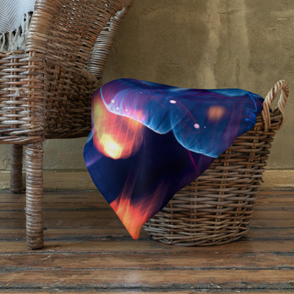 Lifestyle photo of the Hunter's Moon tiger throw blanket in a home setting.