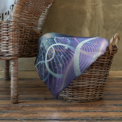 The Alchemist's Breath Buddha throw blanket styled in a cozy living room setting.