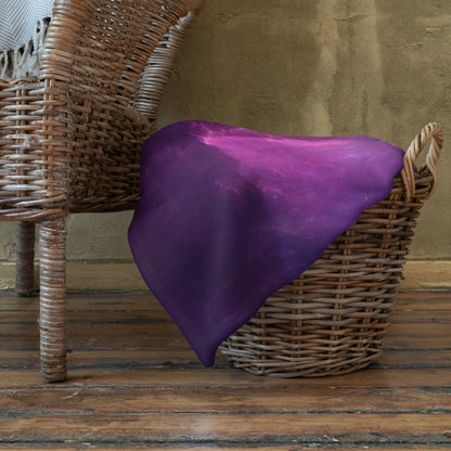 The Angelic Force fractal portal throw blanket styled in a cozy living room setting.