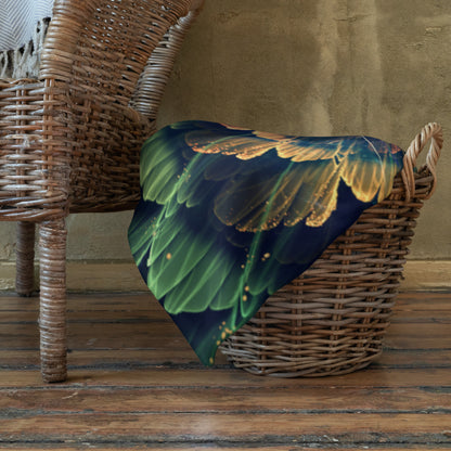 The Nectar hummingbird spirit animal throw blanket styled in a cozy living room setting.